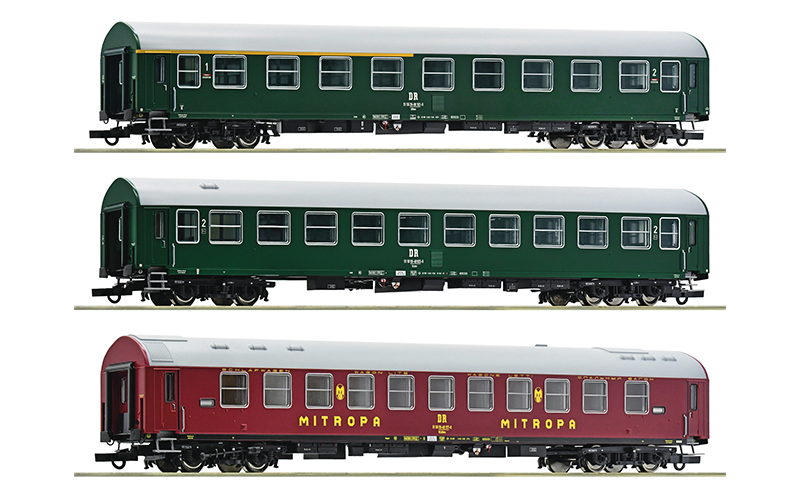 Roco 6200029 3-Piece Set 2: Passenger Coaches DR HO Scale