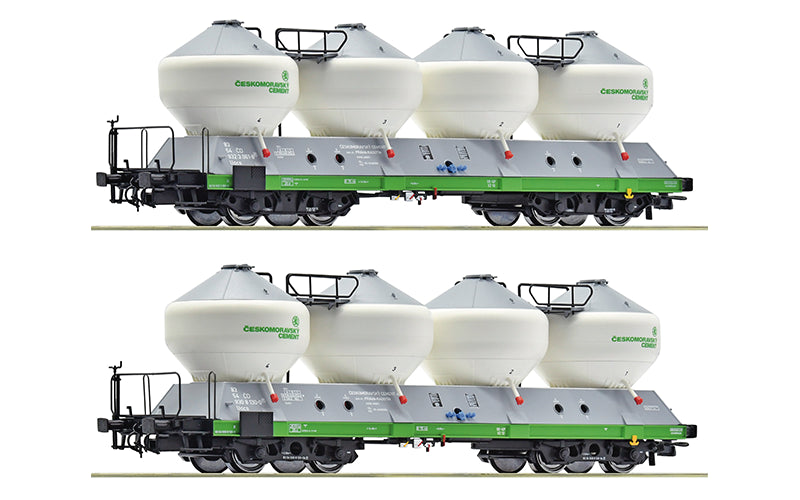 Roco 6600237 2-Piece Set: Silo Wagons CD HO Scale