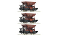 Roco 6600265 3 Piece Set: Talbot Ballast Hopper Wagons DRB HO Scale