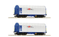 Roco 6680007 2-Piece Set: Sliding Tarpaulin Wagons ÖBB/RCW TT Scale