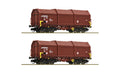 Roco 6680009 2-Piece Set: Telescopic Covered Wagons DR TT Scale