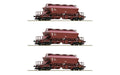 Roco 6680018 3 Piece Set: Potash Wagons DR TT Scale