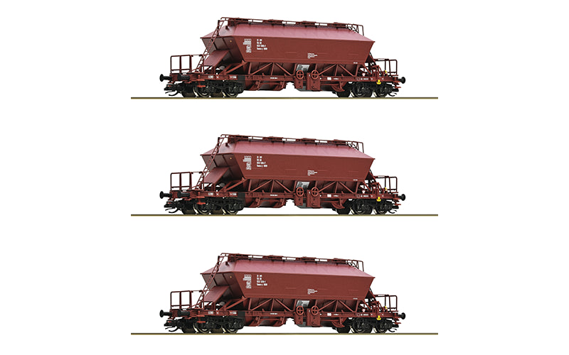 Roco 6680018 3 Piece Set: Potash Wagons DR TT Scale