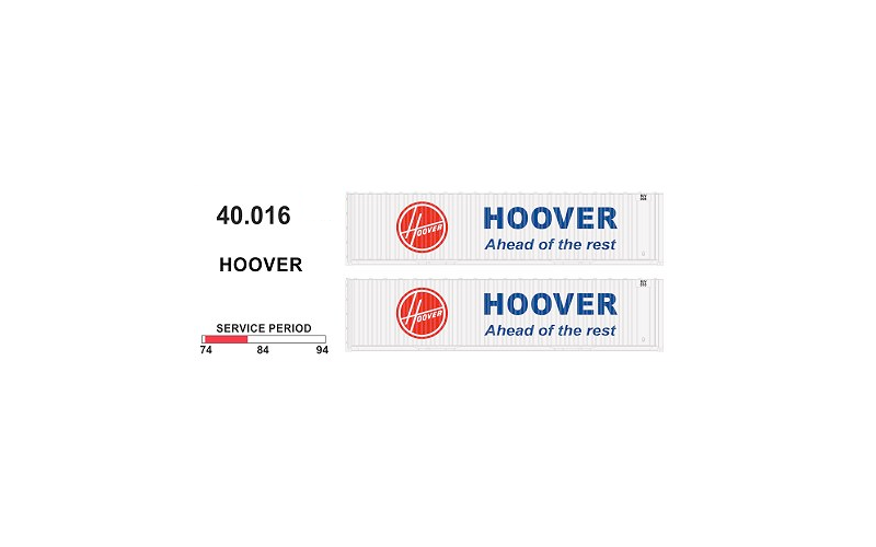 SDS 40' Jumbo Container 016 Hoover Twin Pack HO Scale