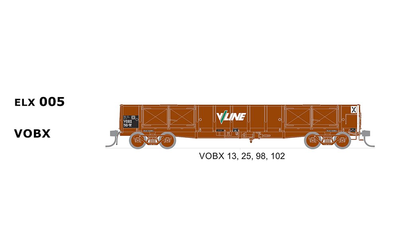 SDS ELX005 VOBX Open Wagon 4-Pack HO Scale
