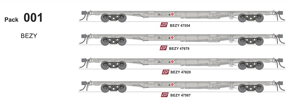 SDS BEZY QQAY Container Wagons Pack 01 HO Scale