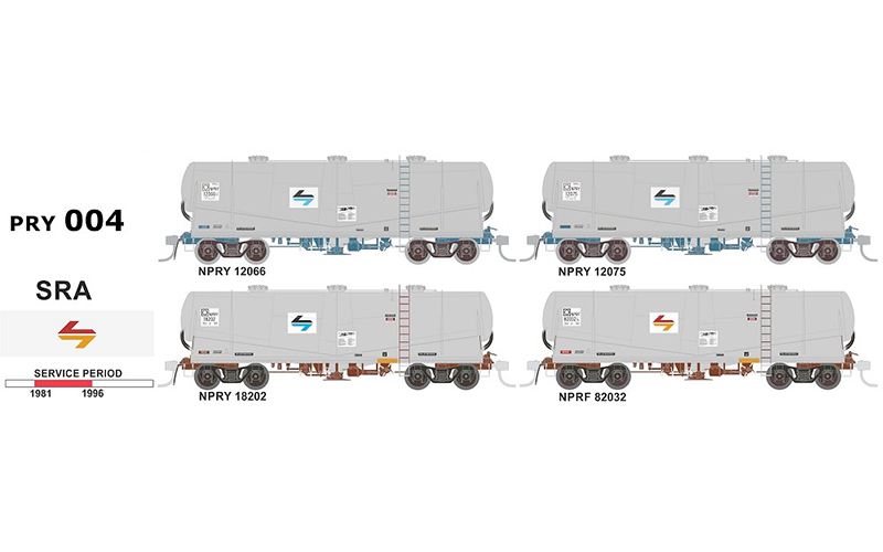 SDS NPRY / NPRF Cement Wagons PRY 004 SRA Mid 80s to Mid 90s HO Scale