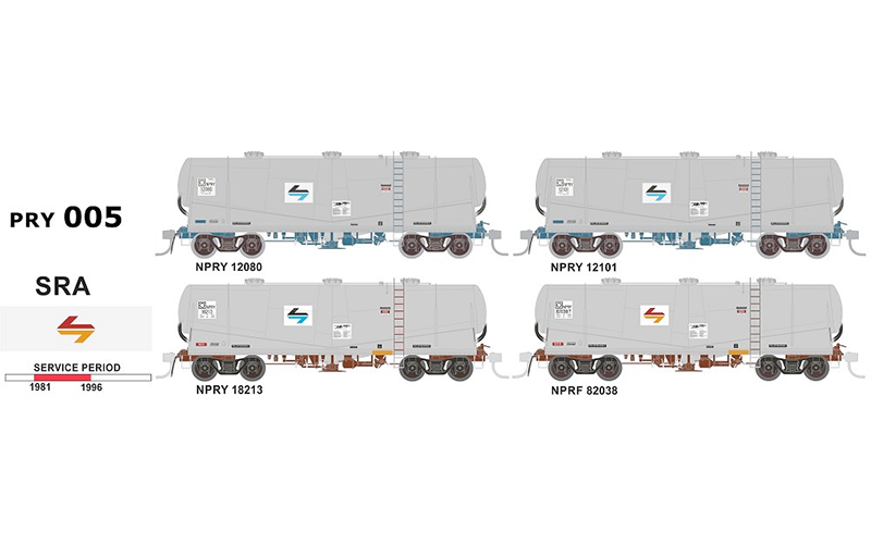 SDS NPRY / NPRF Cement Wagons PRY 005 SRA 80s to Mid 90s HO Scale