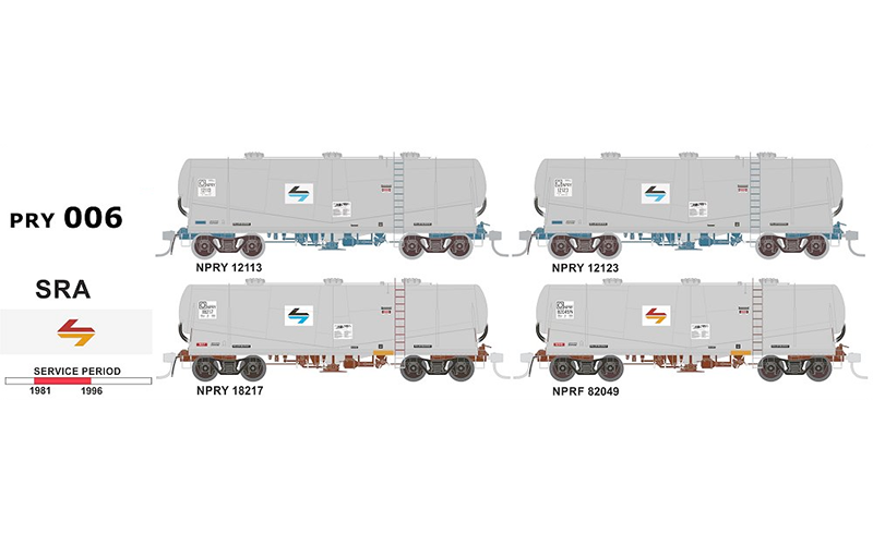 SDS NPRY / NPRF Cement Wagons PRY 006 SRA 80s to Mid 90s HO Scale