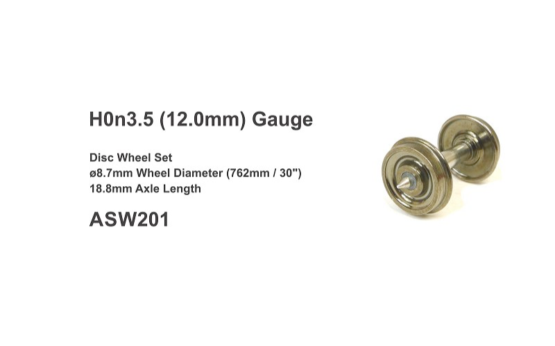 SDS ASW 201 Disc Wheel Set 8 Axles HOn3½ Scale