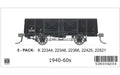 SDS K008 K Wagon 1940-60s 5-Pack HO Scale