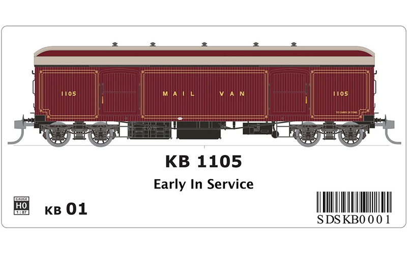SDS Models NSWGR KB Mail Van KB 01 HO Scale