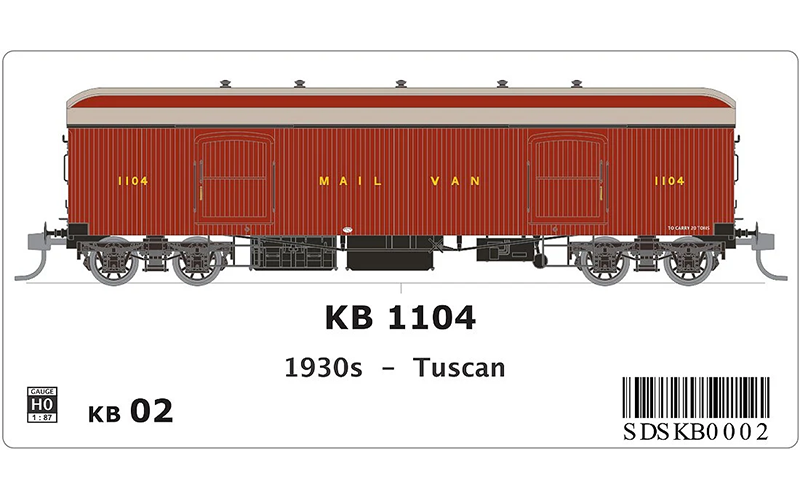 SDS Models NSWGR KB Mail Van KB 02 HO Scale