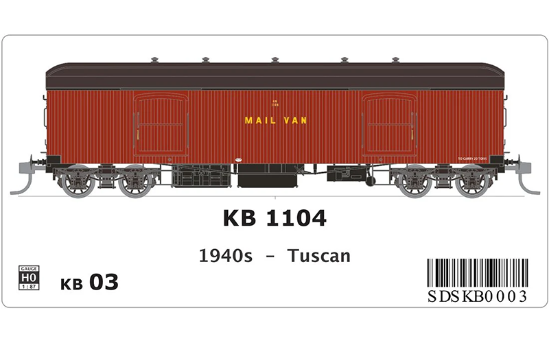 SDS Models NSWGR KB Mail Van KB 03 HO Scale