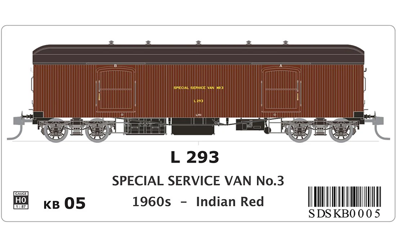 SDS Models NSWGR KB Mail Van KB 05 HO Scale