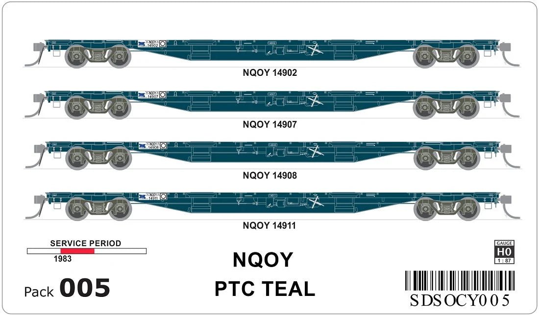 SDS OCY 005 NQOY PTC Teal HO Scale