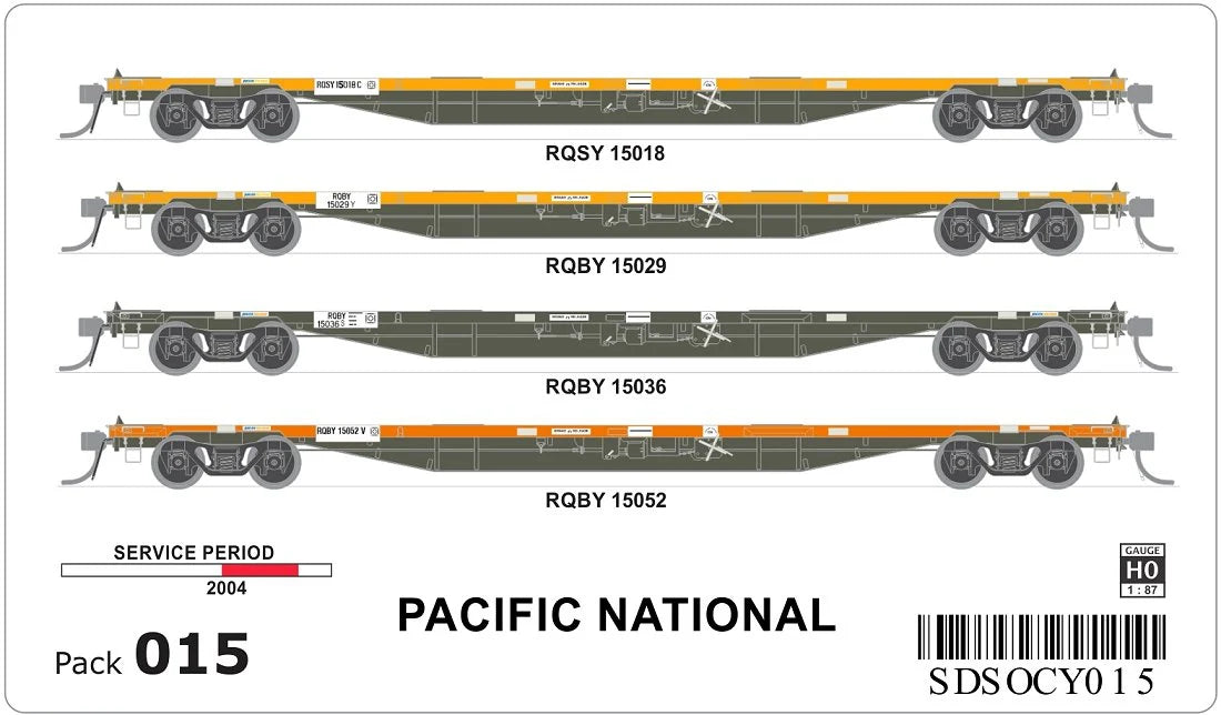 SDS OCY 015 RQBY Pacific National HO Scale
