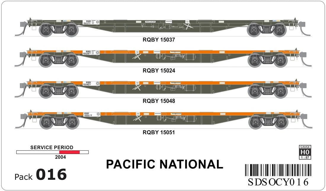 SDS OCY 016 RQBY Pacific National HO Scale