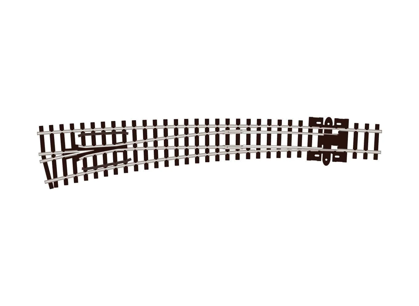 Peco Streamline SL-387 Left Hand Curved Turnout Large Radius Code 80 N Scale
