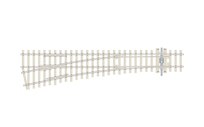 Peco Streamline SL-E1096 Left Hand Turnout Medium Radius Concrete Code 75 OO/HO Scale