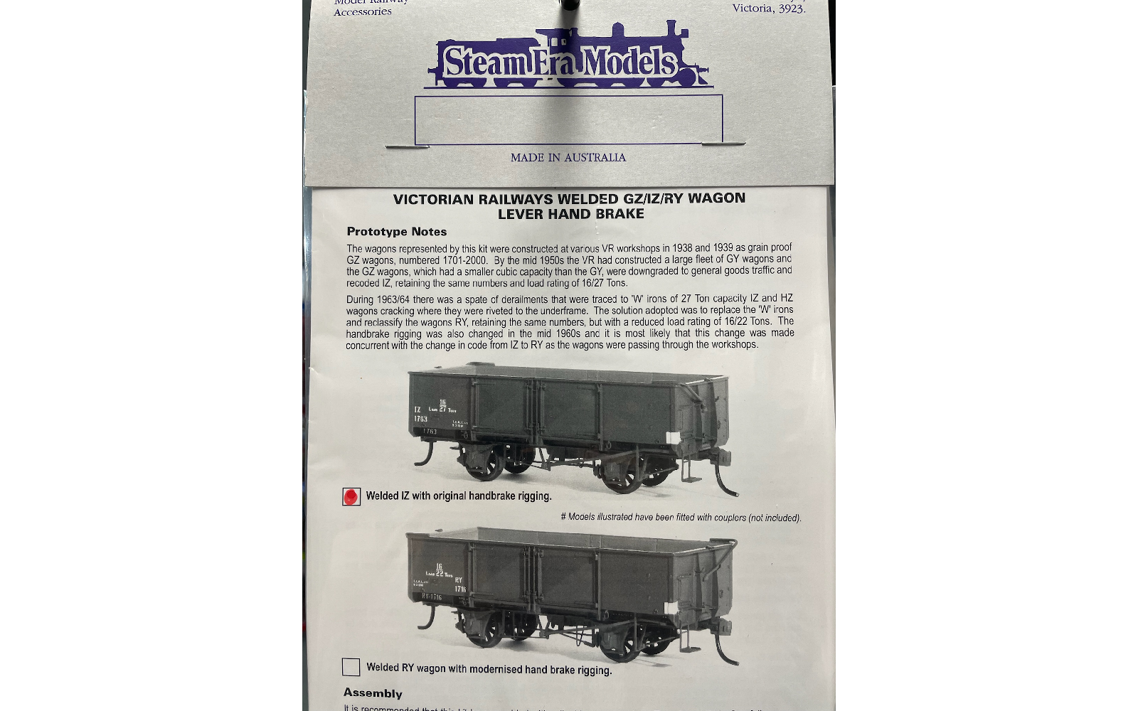 Steam Era Models R29E Welded IZ Open Wagon Kit HO Scale