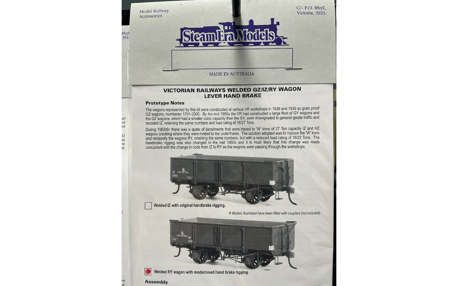 Steam Era Models R29L Welded RY Open Wagon Kit HO Scale