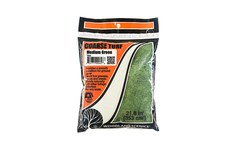 Woodland Scenics T64 Coarse Turf Medium Green