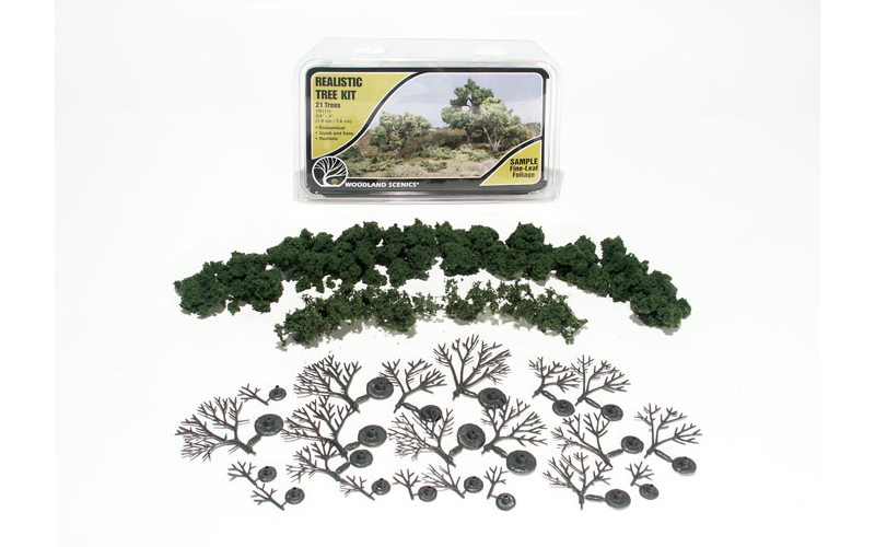 Woodland Scenics TR1112 Realistic Tree Kit 6 Deciduous Medium Green