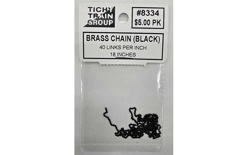 Tichy Train Group #8334 Blackened Brass Chain 40 Links Per Inch 18" 45.7cm Length