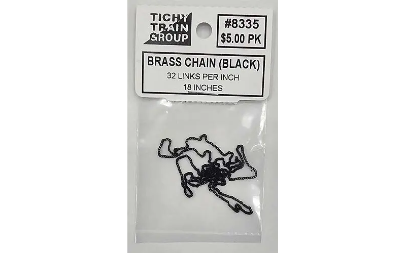 Tichy Train Group #8335 Blackened Brass Chain 32 Links Per Inch 18" 45.7cm Length