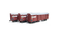 On Track Models VLVX-03 Victorian 40'2" Louvre Vans V/Line Logo 3 Pack HO Scale