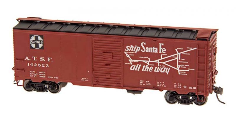 Intermountain HO Scale 40' Modified 1937 AAR Boxcar (10'-6" IH) Santa Fe BX-37 Super Chief Product Ref 45834