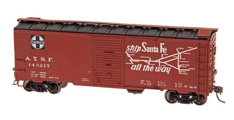 Intermountain HO Scale 40' Modified 1937 AAR Boxcar (10'-6" IH) Santa Fe BX-37 Chief Product Ref 45835