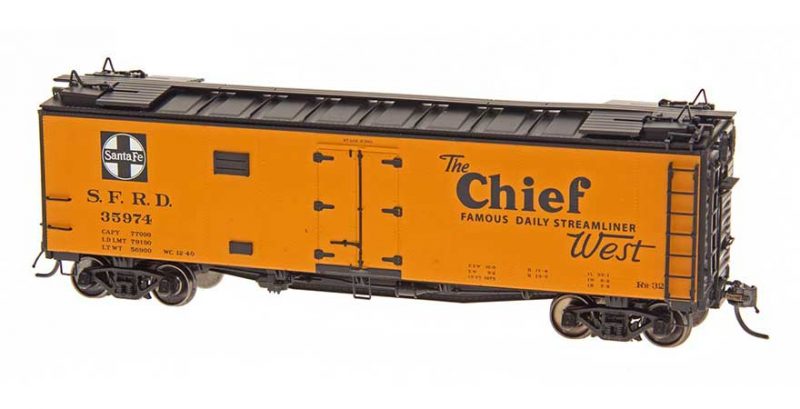 Intermountain HO Scale Santa Fe Refrigerator Car - The Chief West - Straight Line Map Product Ref 46110