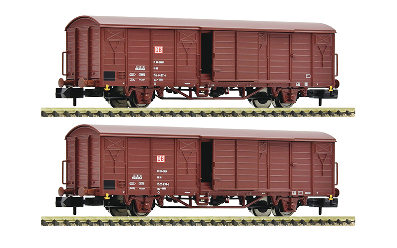 Fleischmann, 826213, 2 Piece Set Covered Goods Wagons, DB AG, N Scale